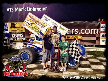 River Cities Speedway -#13 Mark Dobmeier Feature Winner July 13th 2012 - Photo by: Rick Rea